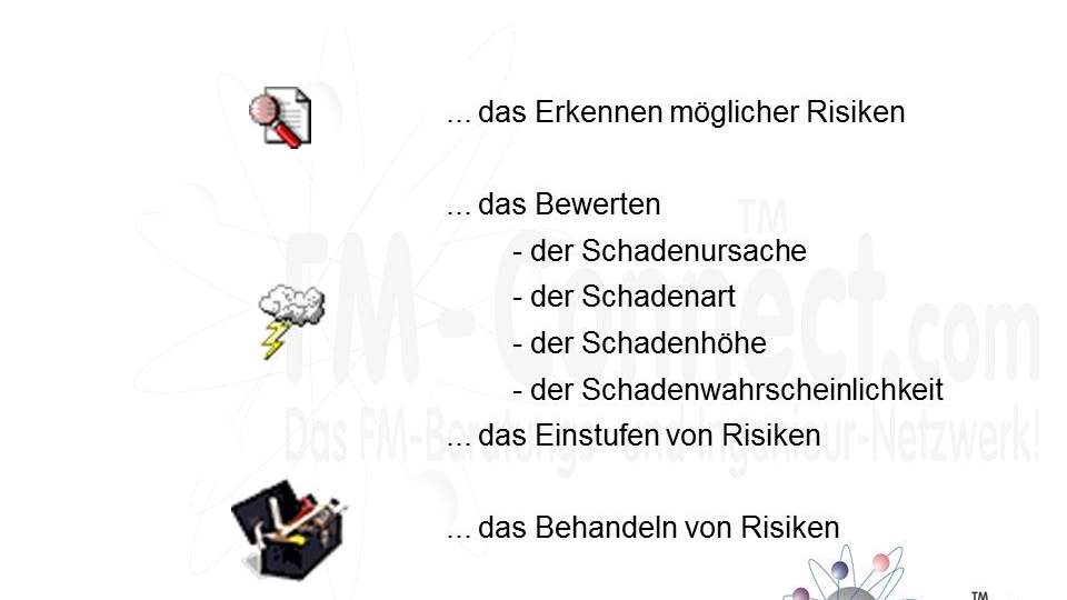 Risikomanagement umfasst