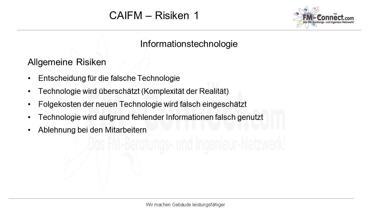 CAIFM Risiken